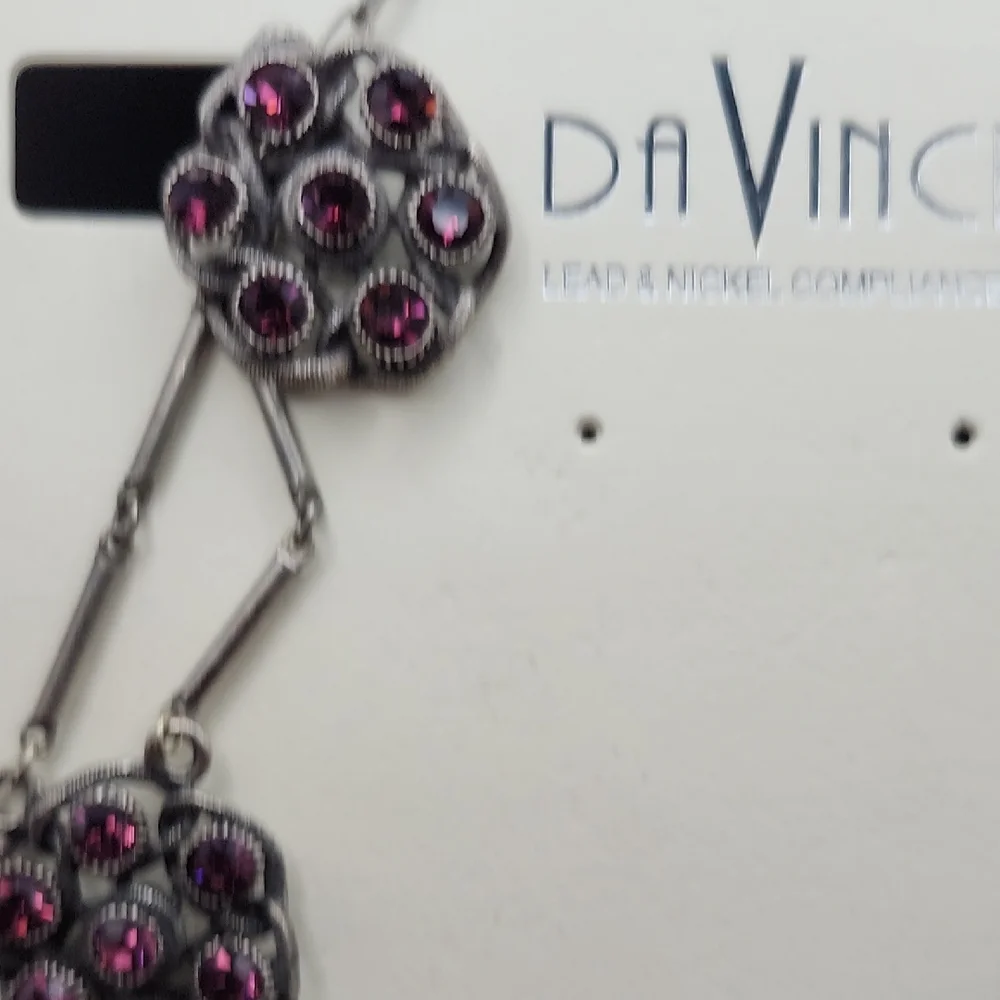 DaVinci Silver Necklace with Purple Accents